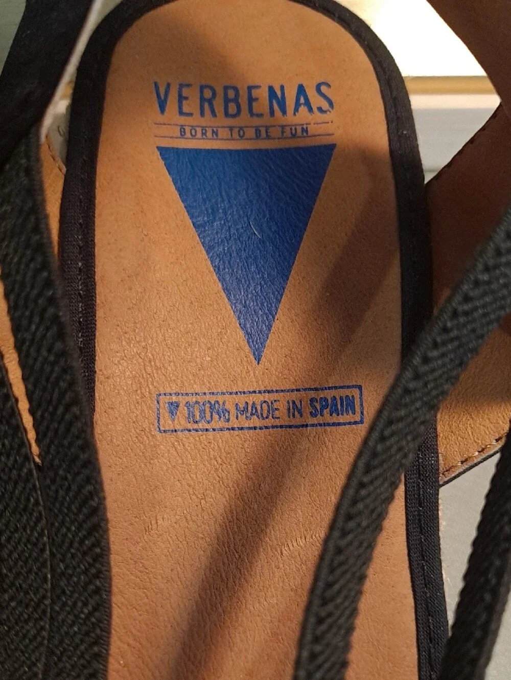 VERBENAS Maika Black Espadrille Slingback Wedge Pleated Jute Spain 41